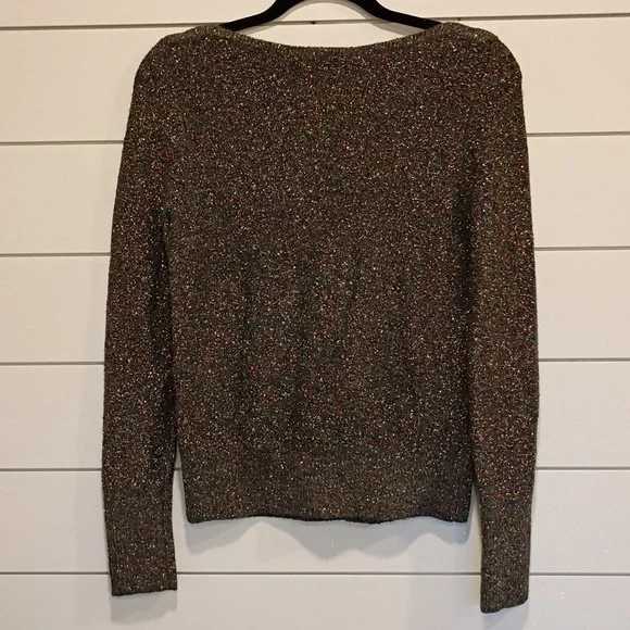 Ann Taylor Multicolor Metallic Crew Neck Holiday Sweater Size Petite Medium - Picture 4 of 5